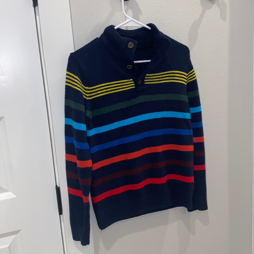 EUC Boys Gap Kids Brand Knit Striped Winter Colorful Sweater Size XL X-Large 12